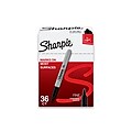 Sharpie Permanent Markers, Fine Tip, Black, 36/Pack (1884739)