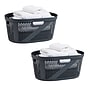 Mind Reader 10.57-Gallon Laundry Basket with Handles, Plastic, Gray, 2/Set (2HHAMP40-GRY)~#|#~6B548BF0-5434-4340-B917B8D317818C5F_sc7