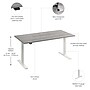Bush Business Furniture Move 60 Series 60"W Electric Adjustable Standing Desk, Platinum Gray (M6S6030PGWK)~#|#~6B554D0F-30EE-4231-8EE912468030952E_sc7