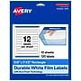 Avery Laser/Inkjet Rectangle Waterproof Multipurpose Labels, 7.5"  x 0.625", White, 120/Pack (94119)~#|#~6B5A7776-E680-43BC-AC3716D029AA3925_sc7