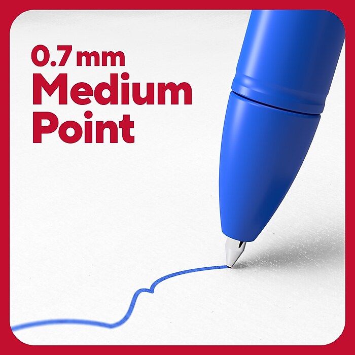 TRU RED™ Quick Dry Gel Pen, Medium Point, 0.7mm, Blue, Dozen