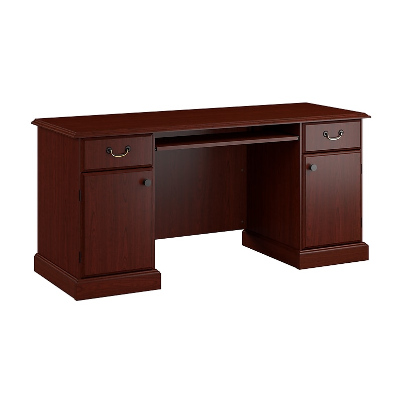Bush Business Furniture 66"W Arlington Computer Desk with Storage and Keyboard Tray, Harvest Cherry (WC65510-03K) image 1
