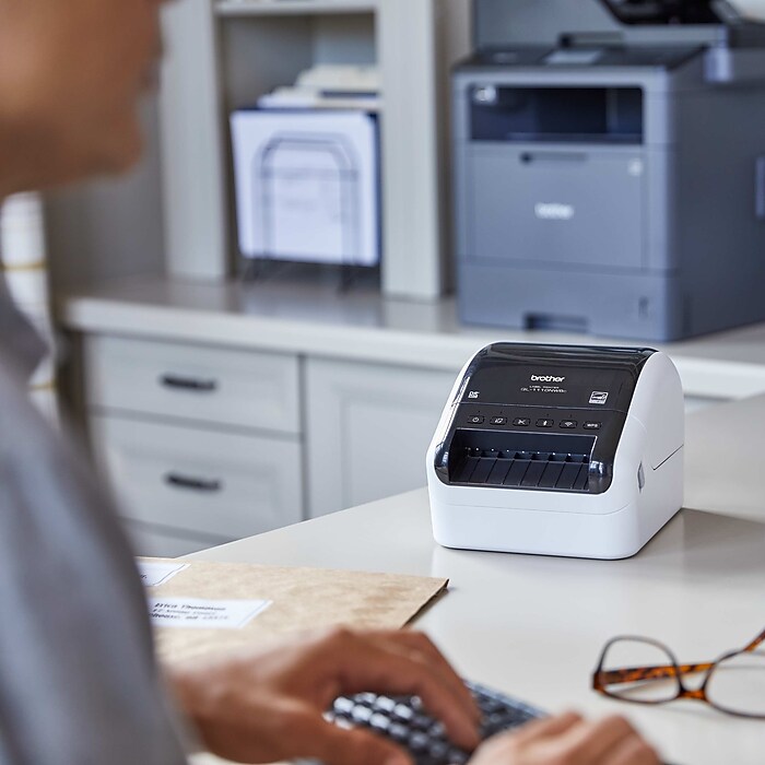 Brother Professional Wide Format Label Printer, Glossy Black/White