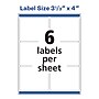 Avery Laser/Inkjet Multipurpose Labels, 3 1/3" x 4", White, 6 Labels/Sheet, 5 Sheets/Pack (94215-WGP5)~#|#~6B631AA1-F3E4-421E-B954B3AF079E0DC3_sc7