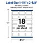 Avery Rectangle Laser Multipurpose Labels, 1-1/4" x 2-3/8", White, 450/Pack (19479399265)~#|#~6B642581-A02C-4AE4-B913B374658C3F40_sc7