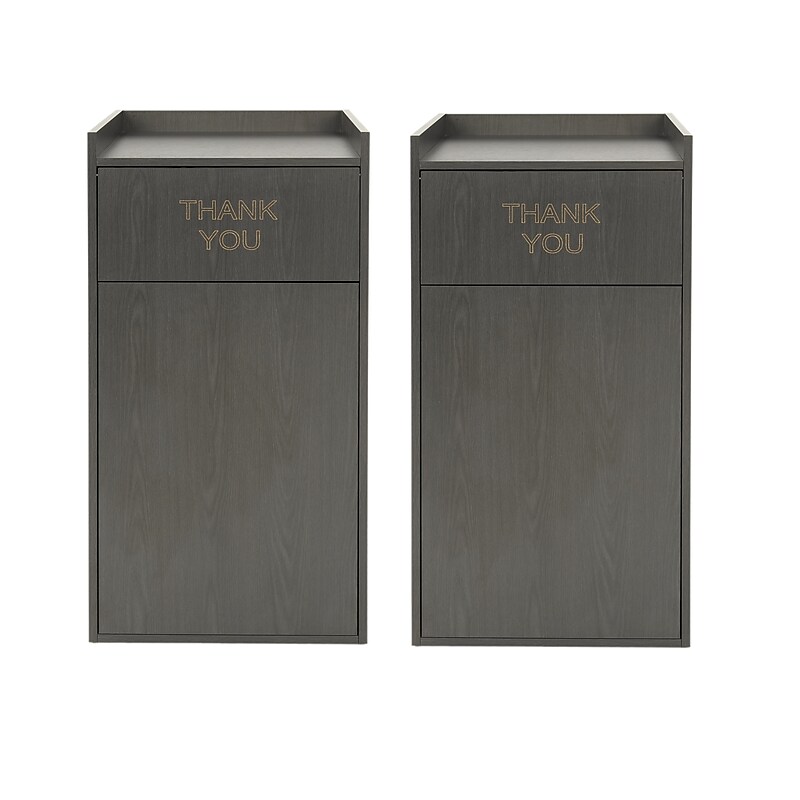 Alpine Industries Wood Trash Can, 40 Gallon, Black, 2/Pack (476-BLK-2PK) image 1