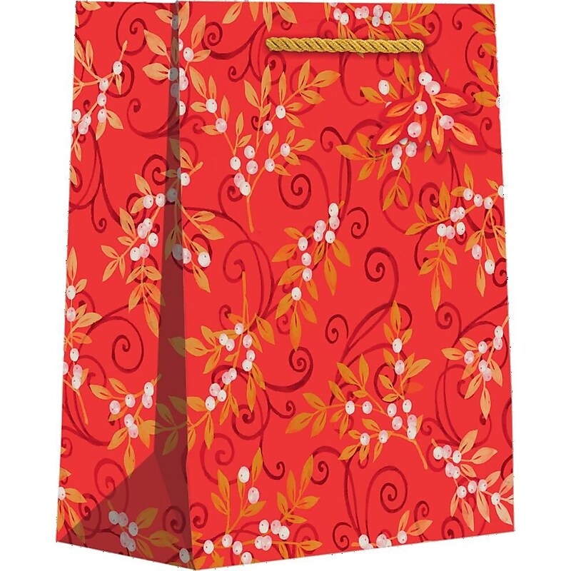 JAM Paper Holiday Floral Medium Gift Bags, 120/pack (526BXMT5381) image 1