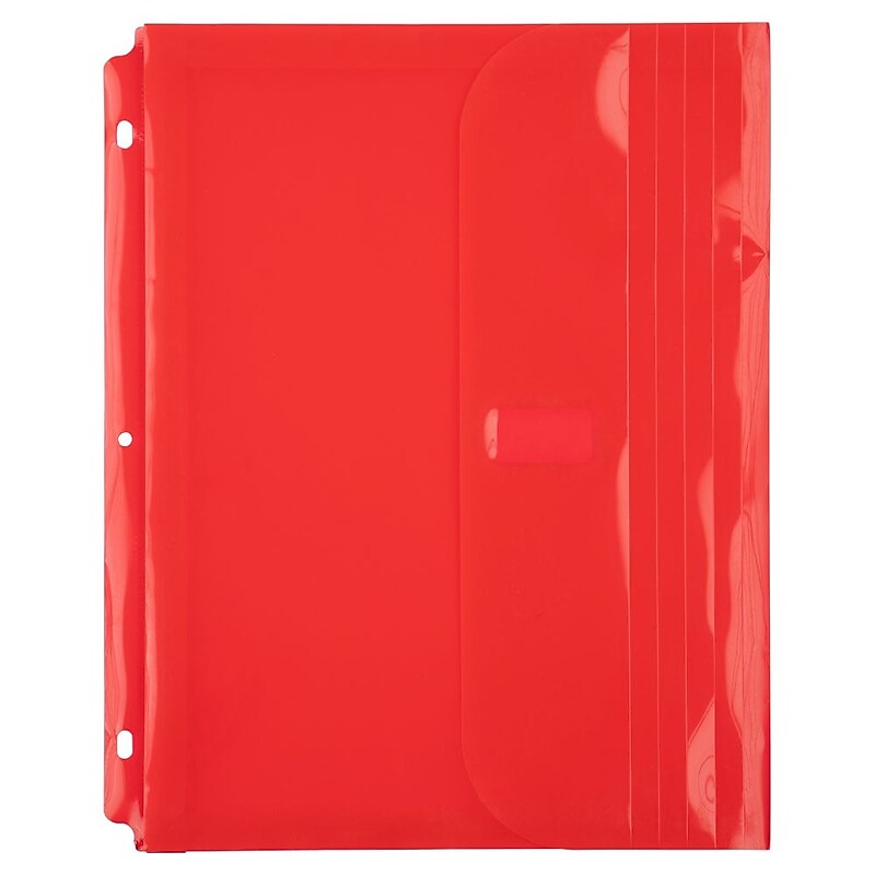 JAM Paper Plastic Binder Pocket, Red, 3/Pack (218VB1REX3) image 1