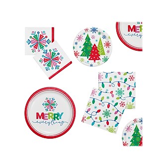 Creative Converting Merry Everything Christmas Party Kit, Assorted Colors (DTC8338E2A)