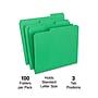 Staples Reinforced File Folders, 1/3-Cut Tab, Letter Size, Green, 100/Box (ST508960-CC)~#|#~6B6B9F4B-E118-4E53-854B85C3CDAE3DF1_sc7