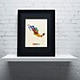 Trademark Michael Tompsett "Mexico Watercolor Map" Art, Black Matte W/Black Frame, 11" x 14"~#|#~6B6BF769-E8EA-4F44-A7F758B43A8C5030_sc7