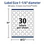 Avery TrueBlock Laser/Inkjet Round Multipurpose Labels, 1.25" Dia., White, 300 Labels/Pack (94505)~#|#~6B728267-FB3D-4B7A-B77325775AA9A248_sc7