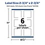 Avery Laser/Inkjet Multipurpose Labels, 2.75"  x 2.75", Matte White, 600/Box (94109)~#|#~6B73E9FA-DEAE-4820-88545322C05BCD11_sc7
