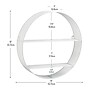 Mind Reader 2 Metal Circular Floating Shelves, 18" x 4" x 18", White (WALLCIR-WHT)~#|#~6B7700E0-8F66-4147-B8BF9512206DE4F3_sc7