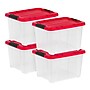 Iris 20.5 Quart Storage Container with Lid, Plastic, Red, 4/Pack (500263)~#|#~6B771E1E-8C75-4A60-8A199F315EF1C5EE_sc7