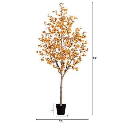 Nearly Natural 8' Autumn Eucalyptus Artificial Fall Tree - Thumbnail 2