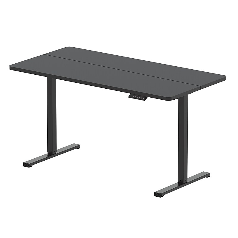 FlexiSpot ET155E 55"W Electric Rectangular Adjustable Standing Desk, Black image 1