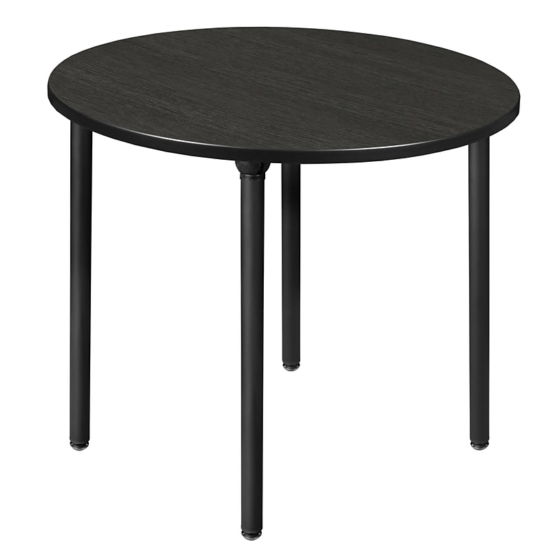 Regency Kee 42" Round Laminate Breakroom Table, Ash Grey/Black (TBF42RNDAGBK) image 1