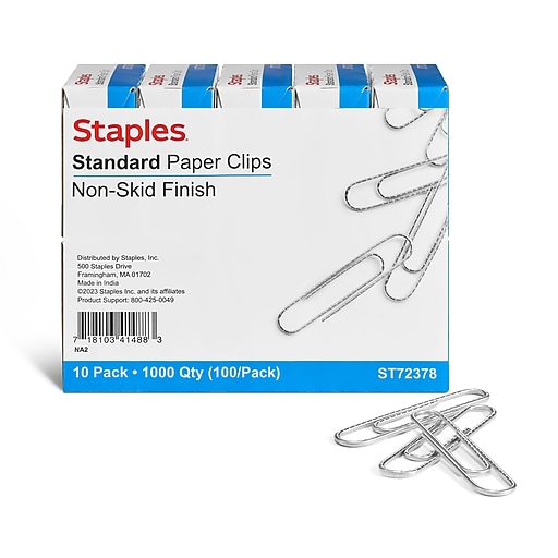 Staples® Paper Clips, Nonskid, 1,000/Pack (A7026599A) Staples