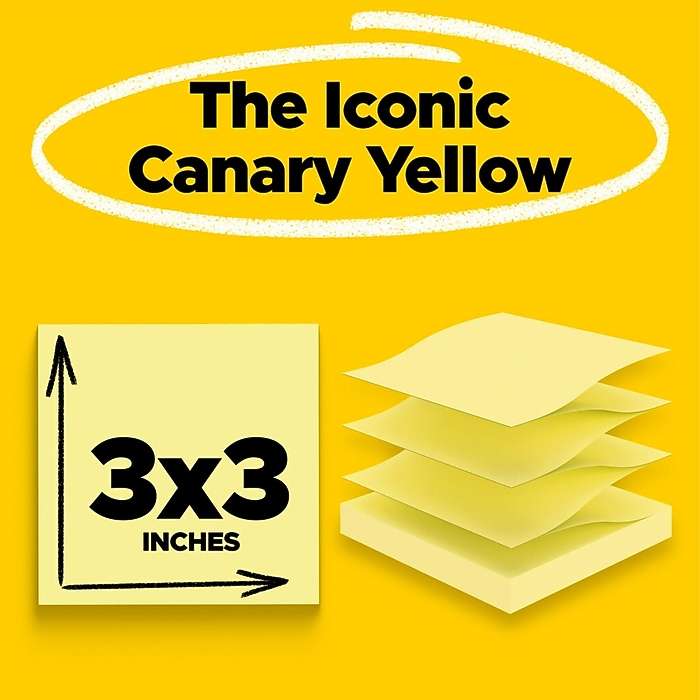 Post-it Super Sticky Giallo Canarino - 12 Blocchetti + 12 Gratis, 76x76 Mm, 90 Fogli Per Blocco