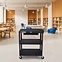 Luxor LEADER XL 3-Shelf Adjustable Media Utility Cart with Pullout Keyboard Shelf, Black (AVJ42XLKB)~#|#~6B89A8C2-9836-47DF-9DAB4E82E4436DCB_sc7