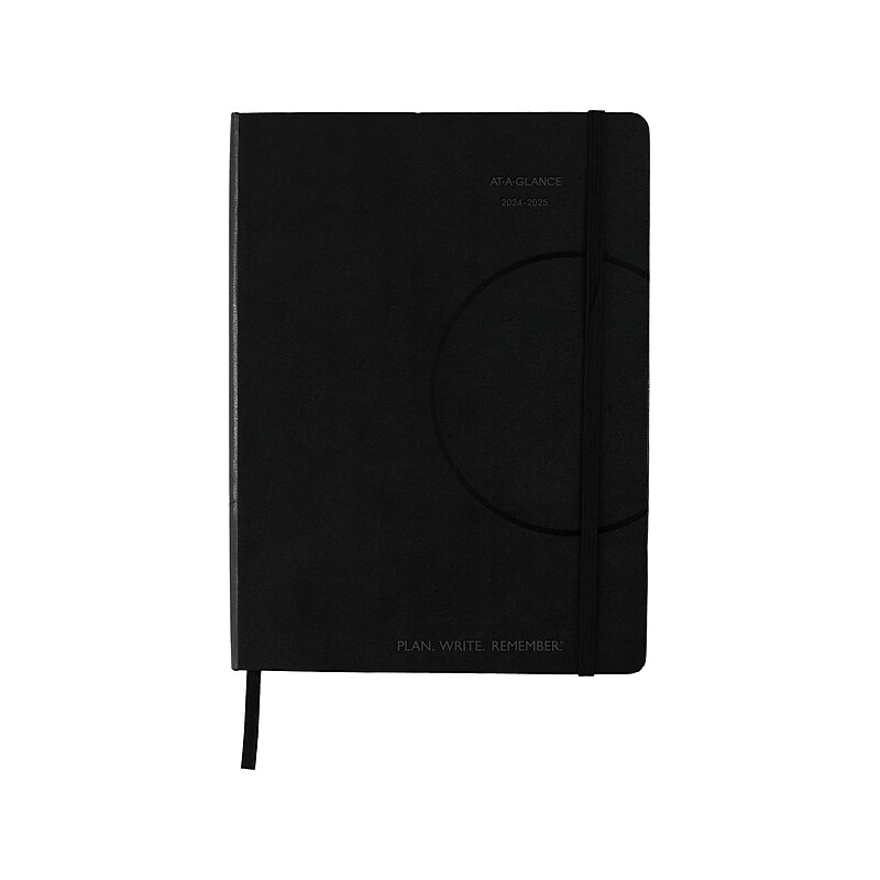 2024-2025 AT-A-GLANCE Plan. Write. Remember. 7.5" x 10" Academic Weekly & Monthly Appointment Book, Paperboard Cover, Black image 1