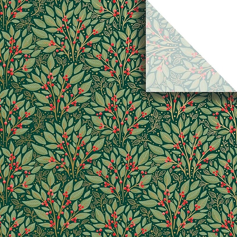 JAM Paper 20" x 30" Tissue Paper, Holly Tapestry, 240 Sheets/Pack (526BXPT6341) image 1