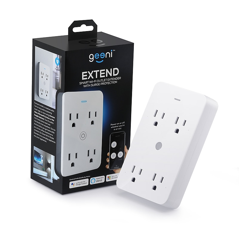 GEENI Extend Smart Outlet Extender with Surge Protection, White (GN-WW119-199) image 1