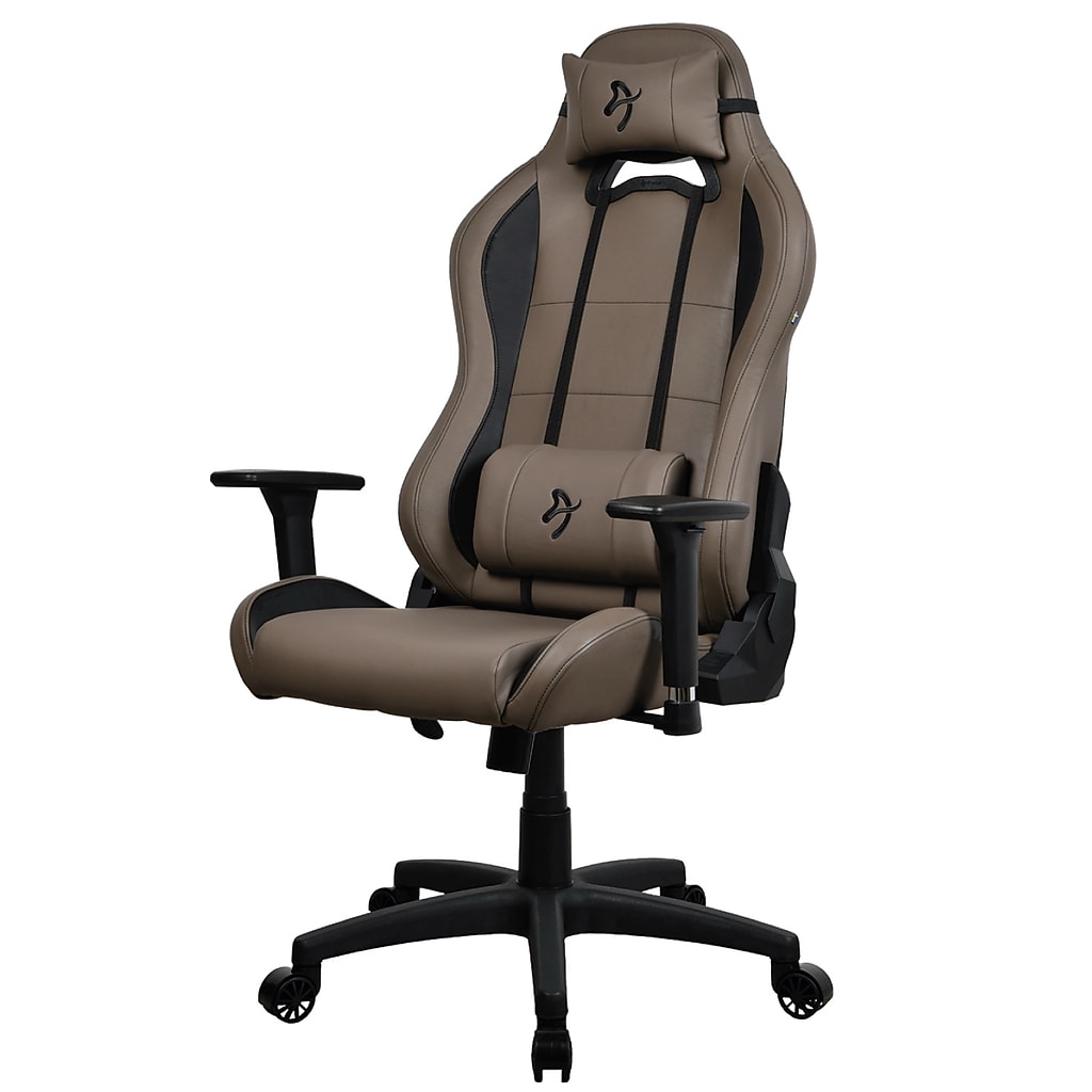 Front view of brown Arozzi Torretta gaming chair.