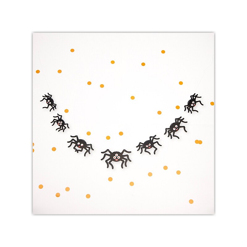 Pukka Party Spider Halloween Stitched Garland, Black (PTY498) image 1