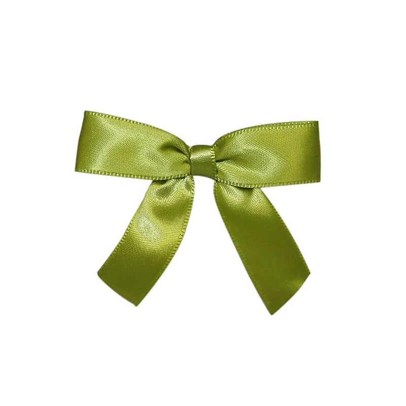 JAM Paper Satin Bows, Green Grass, 100/Pack (52640349187) image 1