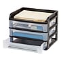 Iris Medium 3-Drawer Desktop Storage, Plastic, Black/Clear (150181)~#|#~6BACB8CC-B27F-42C9-8F9E3E8305874D7F_sc7
