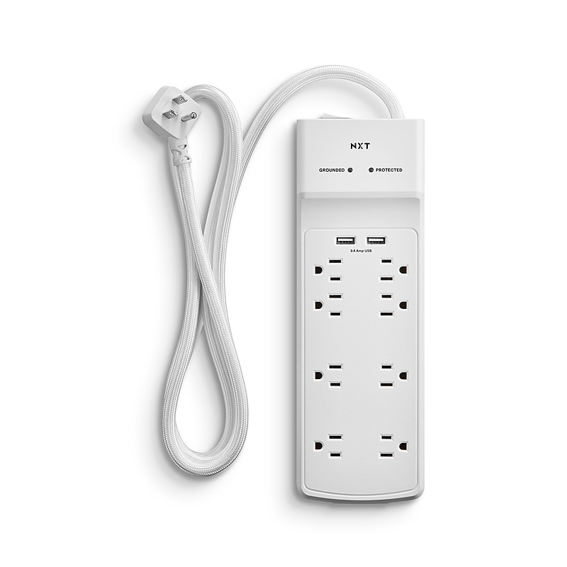 NXT Technologies™ 8-Outlet Plus USB Surge Protector, 6' Cord, 2100 Joules (NX54317) image 1