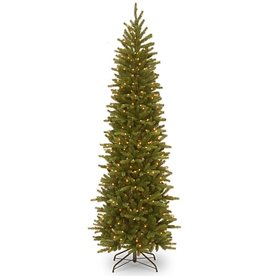 National Tree Company 6.5' Pre-Lit Grande Fir Pencil Slim Artificial Christmas Tree - Thumbnail 2