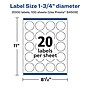 Avery Laser/Inkjet Multipurpose Circle Labels, 1.75" Dia, Glossy Clear, 2000/Box (94509)~#|#~6BBF4E30-0F0F-4C05-B3E0E811627FB018_sc7