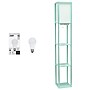 Creekwood Home Classix 3-Tier Storage LED Floor Lamp with Charging Ports & Outlet, with Feit LED Bulb, Aqua (CWF-3009-AU-LB)~#|#~6BC65D11-872E-4CE4-A3160FFC8B40847B_sc7