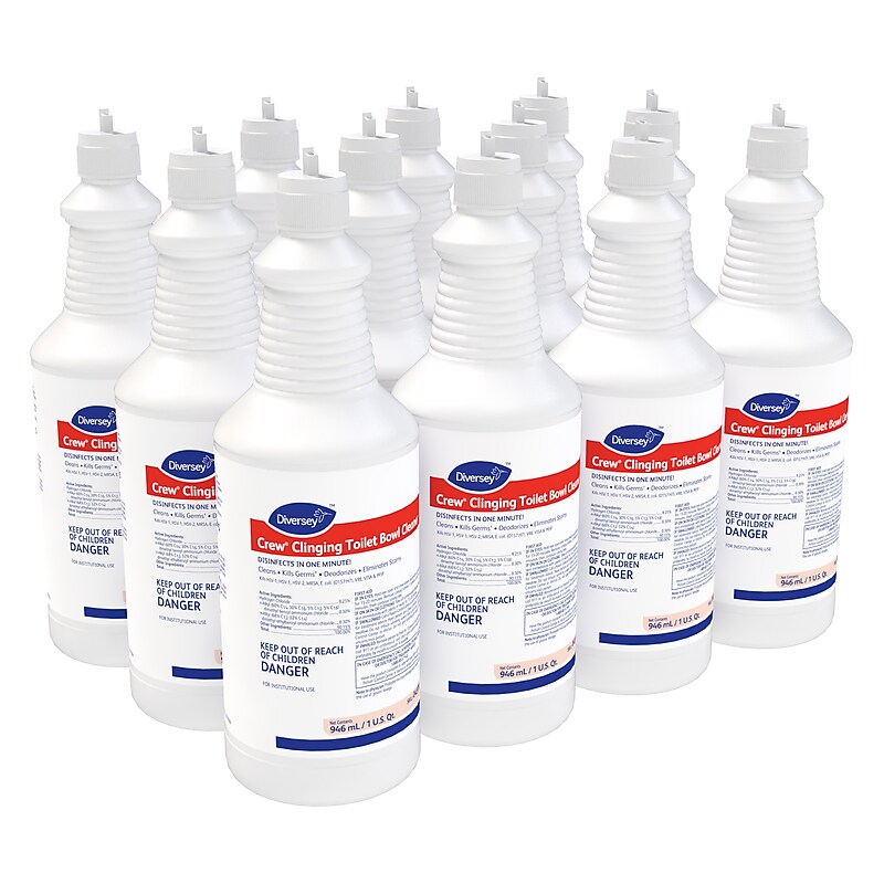 Crew Clinging Toilet Bowl Cleaner, Floral Scent, 32 oz., 12/Carton (04578) image 1