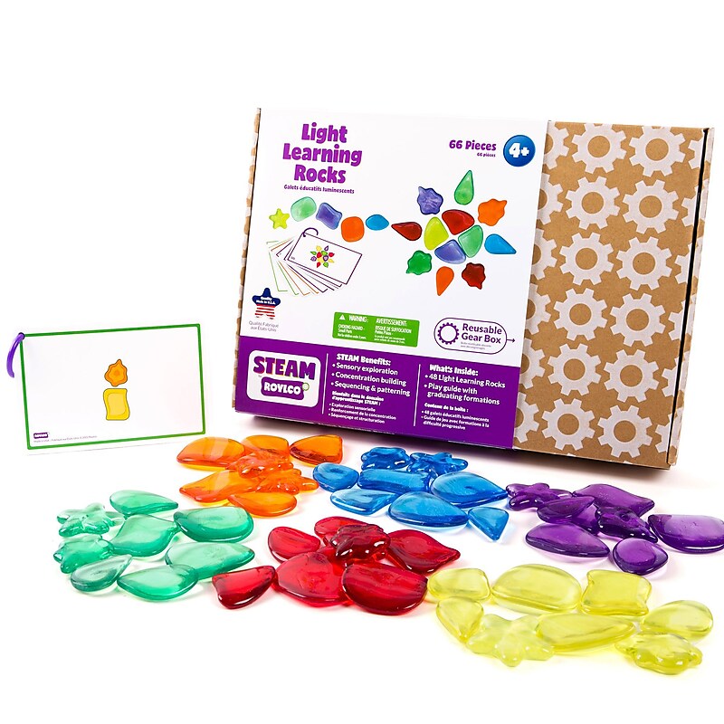 STEAM by Roylco Light Learning Rocks & Play Guide, 49 Pieces/Set (R-20301) image 1