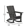 Flash Furniture Halifax Adirondack Rocking Chair with Cup Holder, Gray (LEHMP104531GY)~#|#~6BCE4240-02B1-4EAC-B22367A0BBD16C4A_sc7