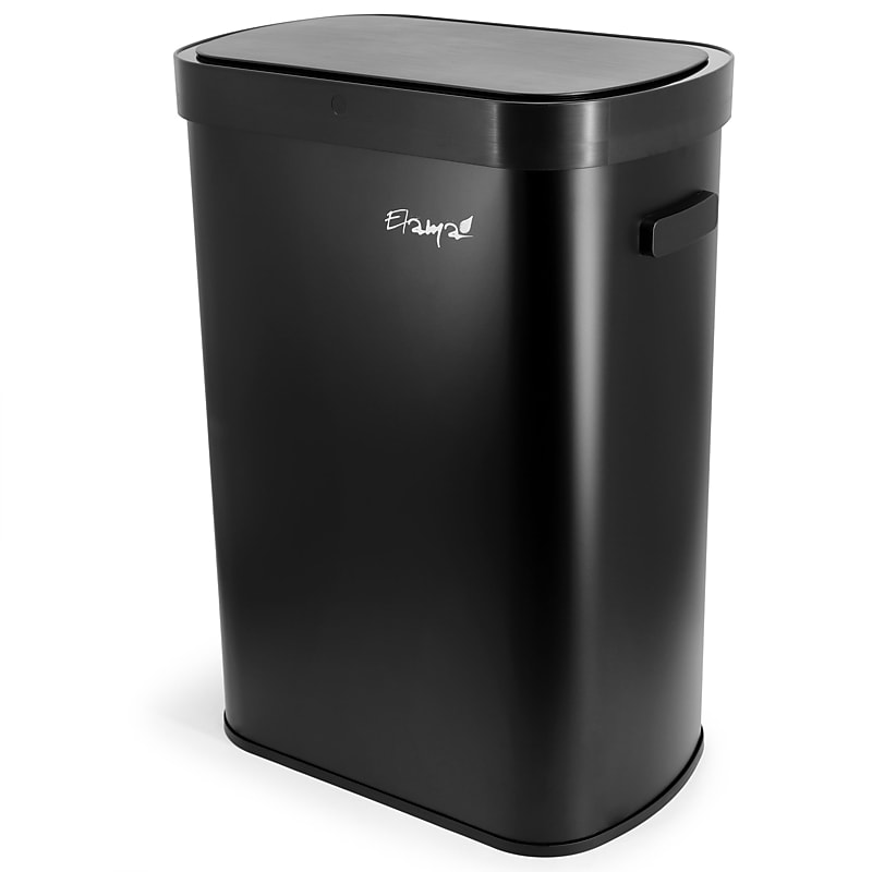 Elama Stainless Steel Indoor Sensor Trash Can, 13 Gallon, Black (938122410M) image 1