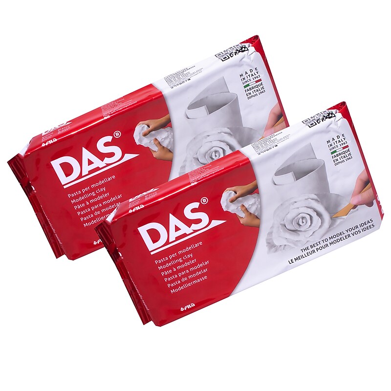 DAS Modeling Clay Air Hardening, White, 2.2lb, 2/Bundle (DASF387500-2) image 1