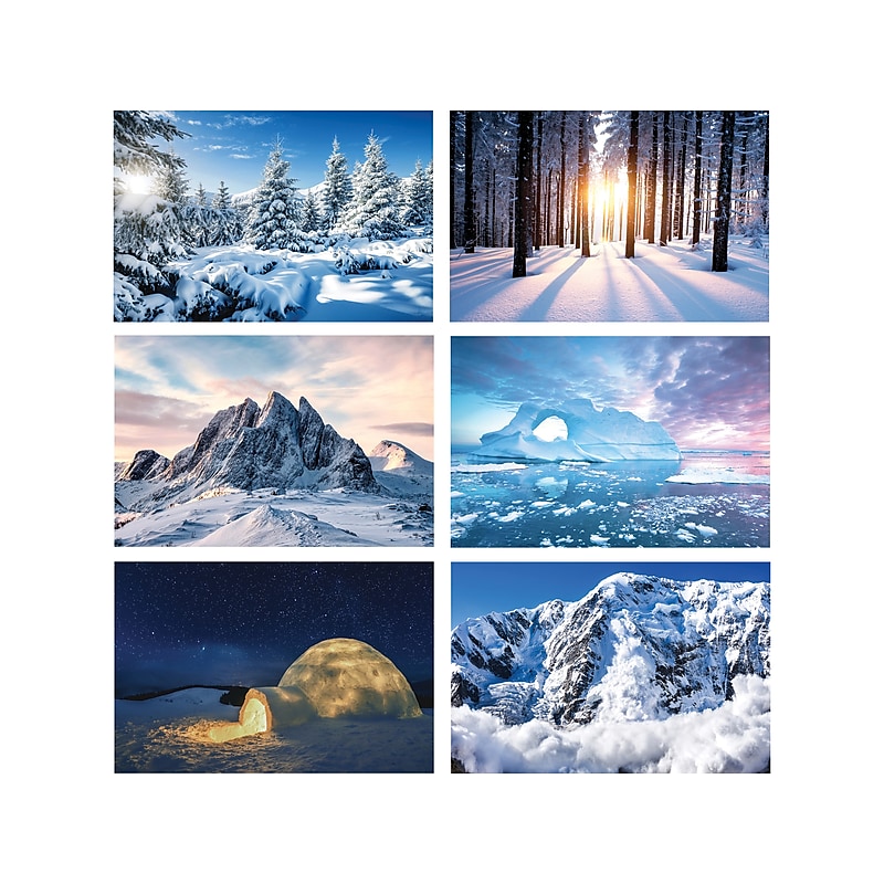 Better Office Coldscape Snow Cards with Envelopes, 4" x 6", Assorted Colors, 50/Pack (64578-50PK) image 1