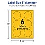 Avery Laser/Inkjet Round Multipurpose Labels, 3" Dia., Bright Yellow, 60/Pack (94513)~#|#~6BEFA248-6BCF-4A5A-8E8812315CF3E052_sc7
