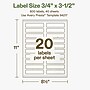 Avery Hemp Rectangle Laser/Inkjet Multipurpose Labels, 3/4" x 3-1/2", Off-White (800/Box)~#|#~6BF47279-DAA8-47CC-A2FDAEC8EF27C4BC_sc7