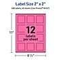 Avery Laser/Inkjet Square Multipurpose Labels, 2" x 2", Bright Pink, 480/Pack (94107)~#|#~6BF51A6C-0B99-4E29-88A48B880CDDA4EB_sc7