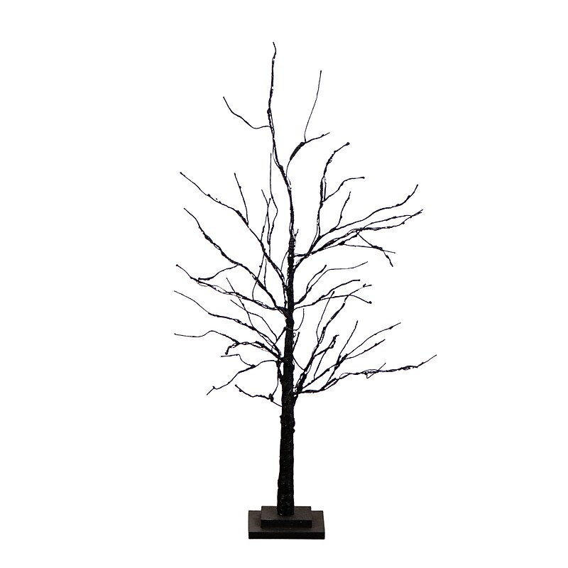 Nearly Natural Pre-Lit Halloween Black Twig Artificial Tree, 3' (T5165) image 1