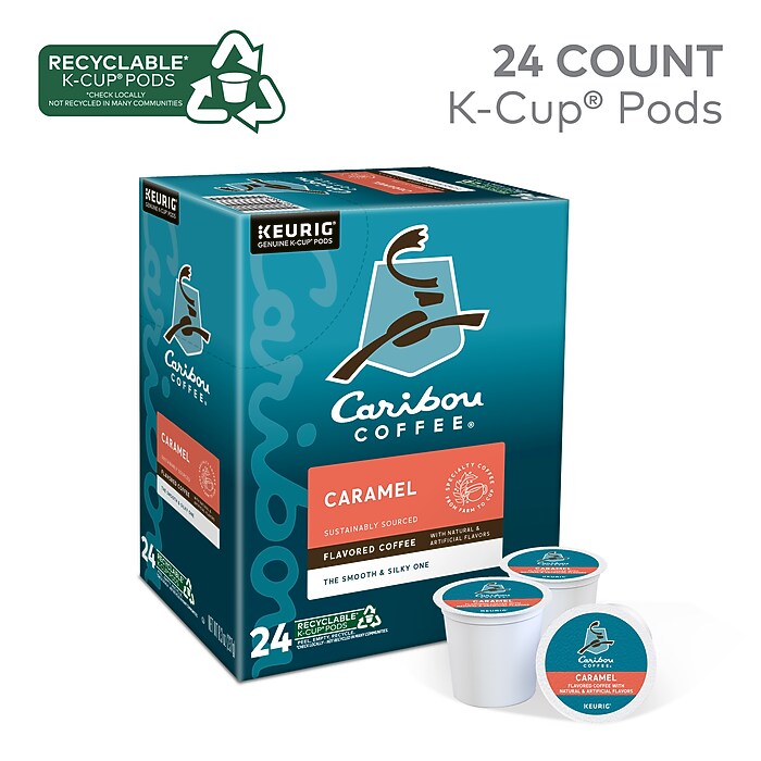 Caribou Coffee Caramel Flavored Coffee Keurig K-Cup Pods, Medium Roast,  24/Box (5000330787) | Staples