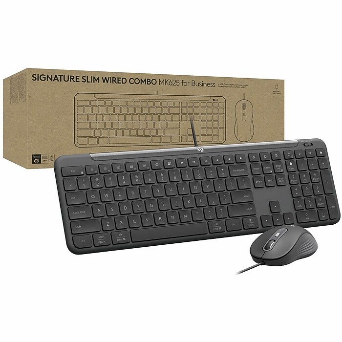 Logitech Signature Slim MK625 Wired Keyboard and Optical Mouse