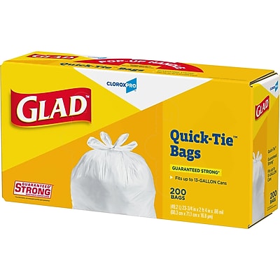 Glad Quick Tie Kitchen Trash Bag