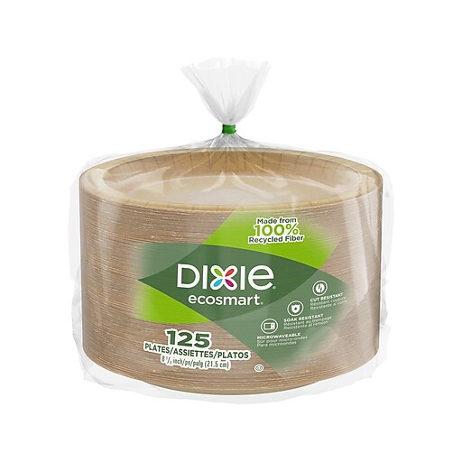 Dixie ecosmart 8.5"Dia. Paper Plate, Brown, 125 Plates/Pack (RFP9WS